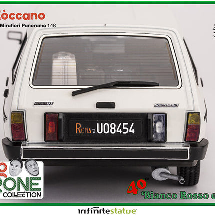Furio e FIAT 131 Panorama Statuetta in Resina 1:18 Carlo Verdone Bianco Rosso e Verdone
